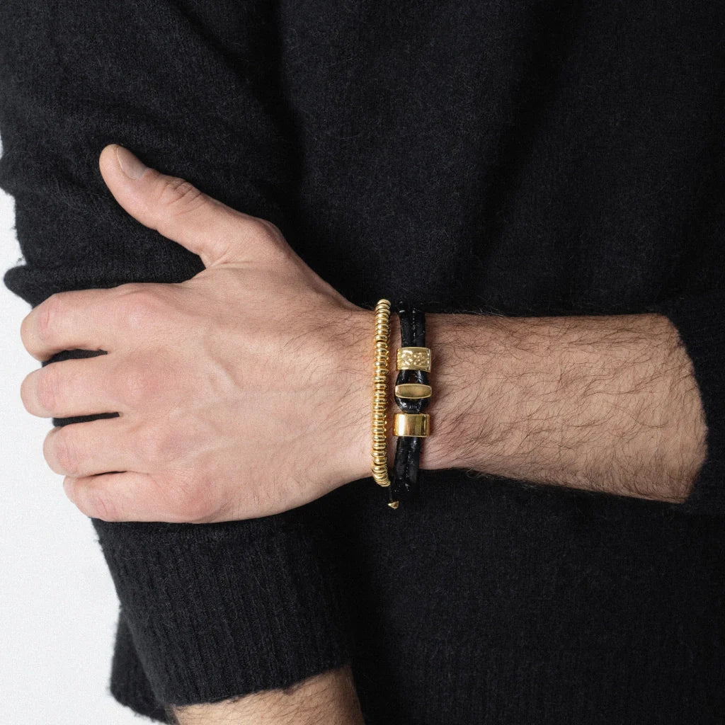 Pulsera baño en oro de 22K, Hilo de seda - Joyería y bisutería fina