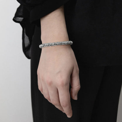 Pulsera baño en rodio, Hilo de seda - Joyería y bisutería fina