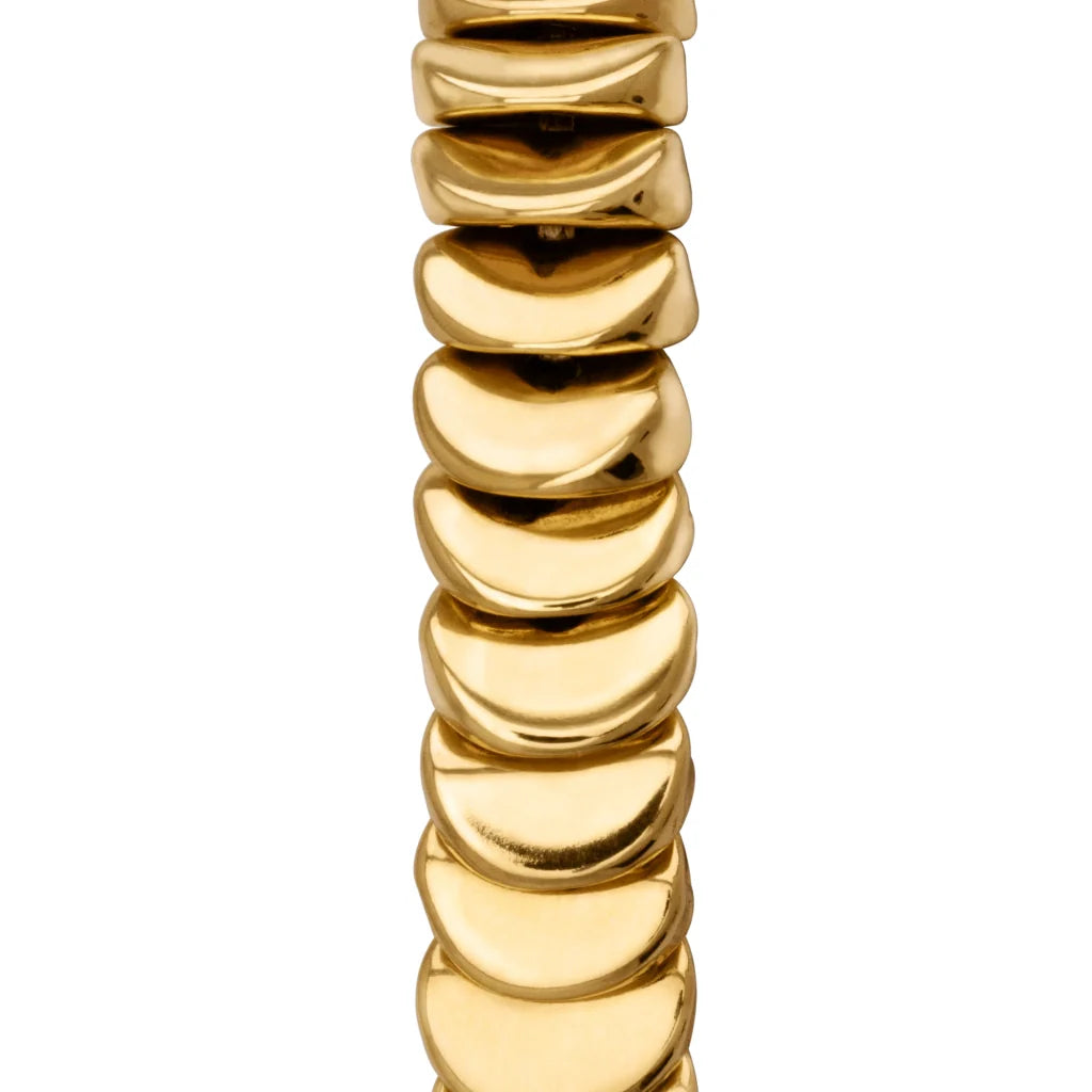 Pulsera ajustable con hilo de seda, con placa insignia corso y lunas en baño de oro de 22K - Joyería y bisutería fina