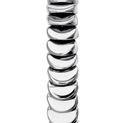 Pulsera ajustable con hilo de seda, con placa insignia corso y lunas en baño de rodio - Joyería y bisutería fina