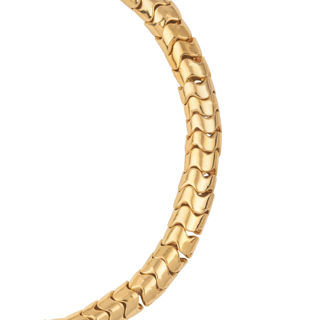 Pulsera ajustable con hilo de seda, diseño escamas articuladas y broche bañado en oro de 22K - Joyería y bisutería fina