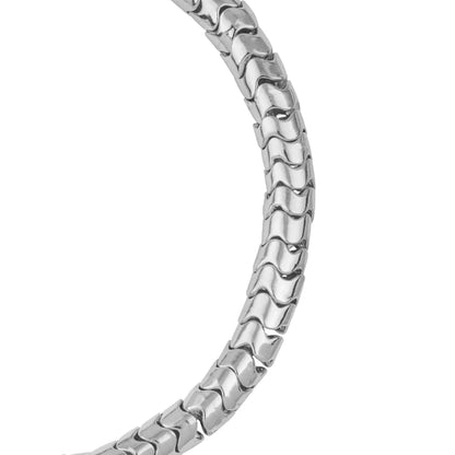 Pulsera ajustable con hilo de seda, diseño escamas articuladas y broche bañado en rodio - Joyería y bisutería fina