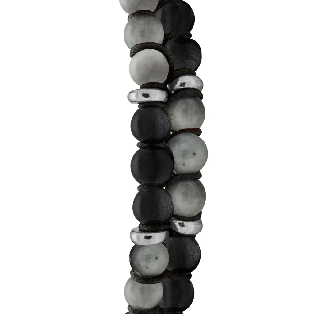Pulsera ajustable con piedras 4mm, con mini donas y placa insignia en baño de rodio - Joyería y bisutería fina