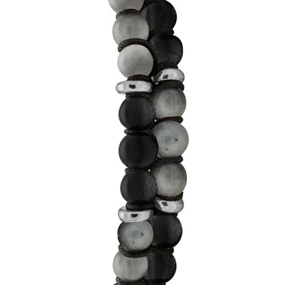 Pulsera ajustable con piedras 4mm, con mini donas y placa insignia en baño de rodio - Joyería y bisutería fina