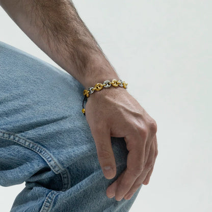 Pulsera con eslabones en baño de rodio u oro 22K - Joyería y bisutería fina