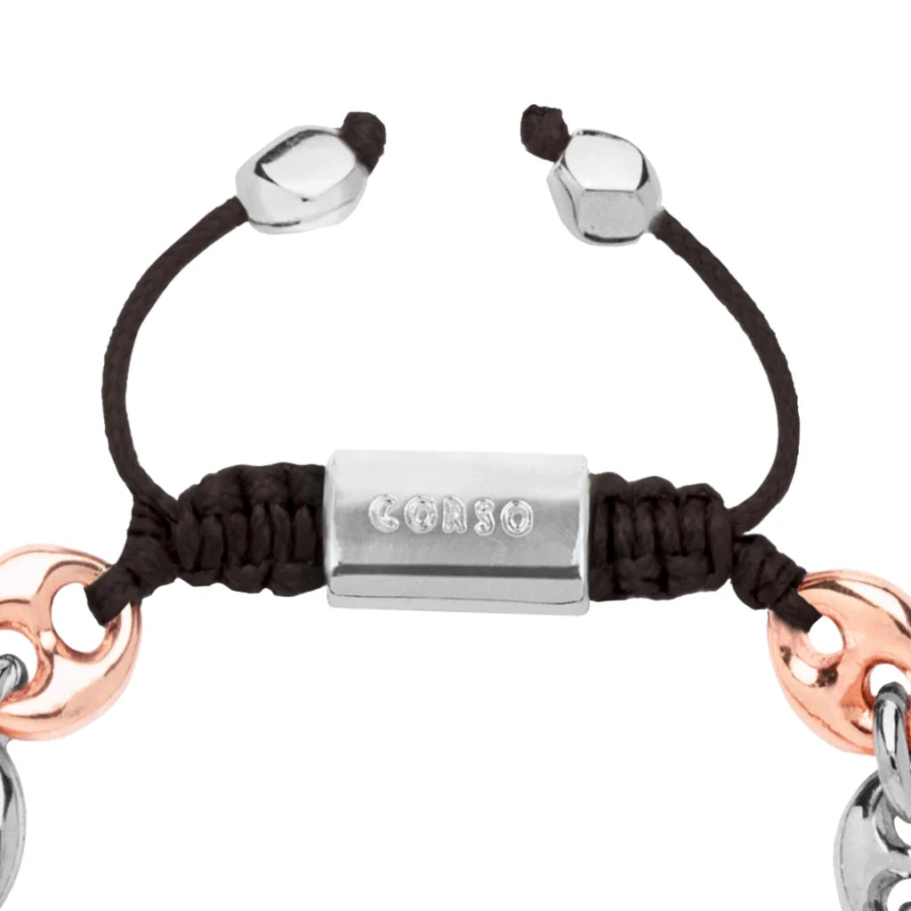 Pulsera con eslabones en baño de rodio u oro rosa 22K - Joyería y bisutería fina