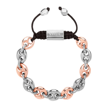 Pulsera con eslabones en baño de rodio u oro rosa 22K - Joyería y bisutería fina