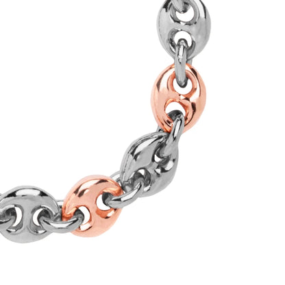 Pulsera con eslabones en baño de rodio u oro rosa 22K - Joyería y bisutería fina