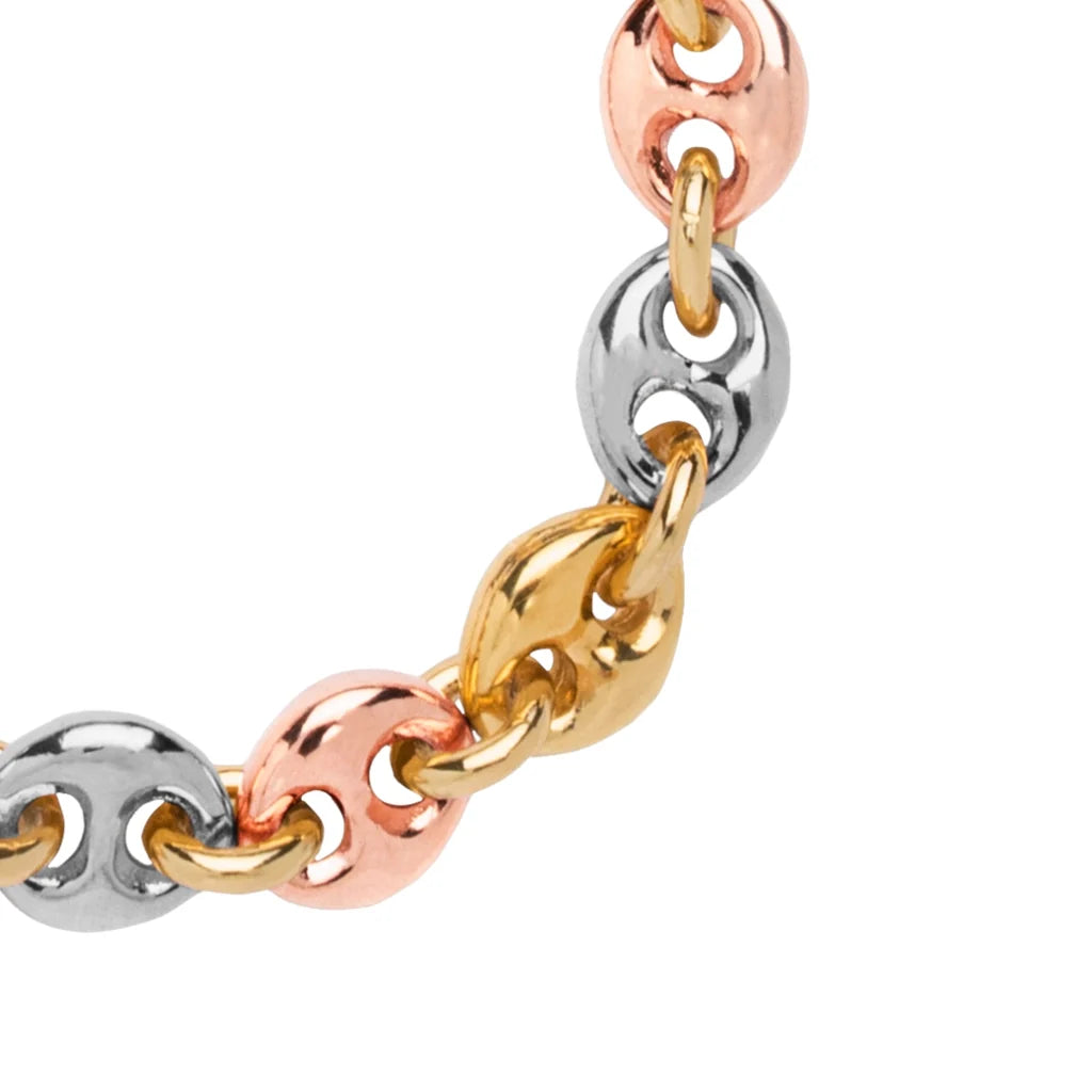 Pulsera con eslabones en baño de rodio, oro 22K o oro rosa 22K - Joyería y bisutería fina