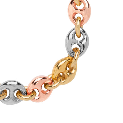 Pulsera con eslabones en baño de rodio, oro 22K o oro rosa 22K - Joyería y bisutería fina