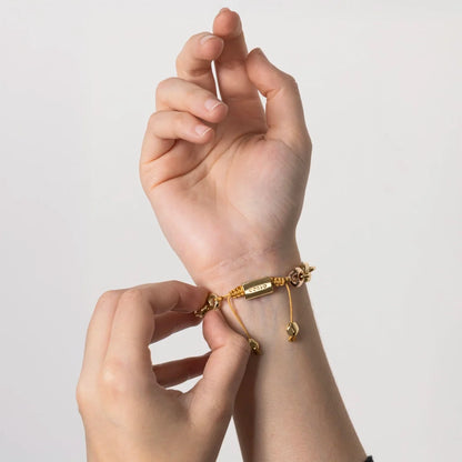 Pulsera con eslabones en baño de rodio, oro 22K o oro rosa 22K - Joyería y bisutería fina