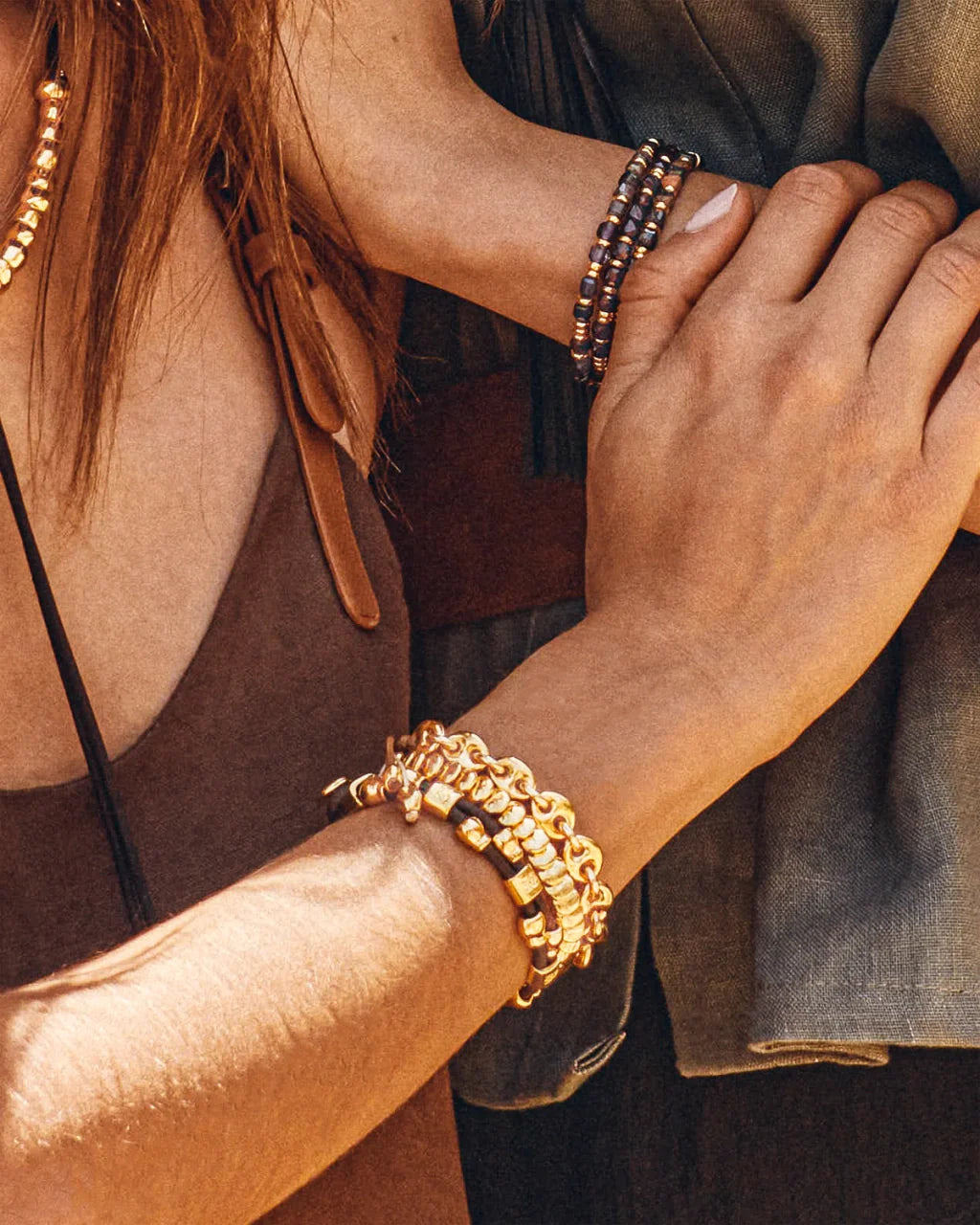 Pulsera con eslabones en baño de oro de 22K - Joyería y bisutería fina
