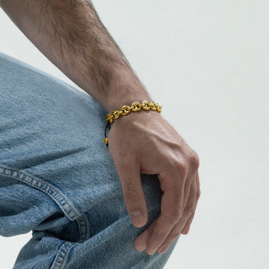 Pulsera con eslabones en baño de oro de 22K - Joyería y bisutería fina