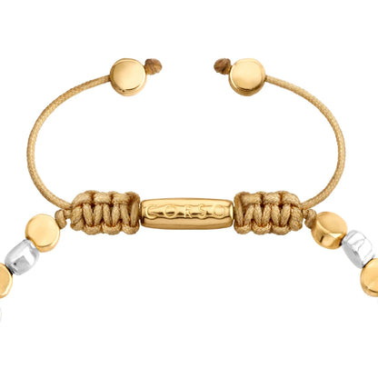 Pulsera con cuentas cilíndricas bañadas en oro 22K y rodio - Joyería y bisutería fina