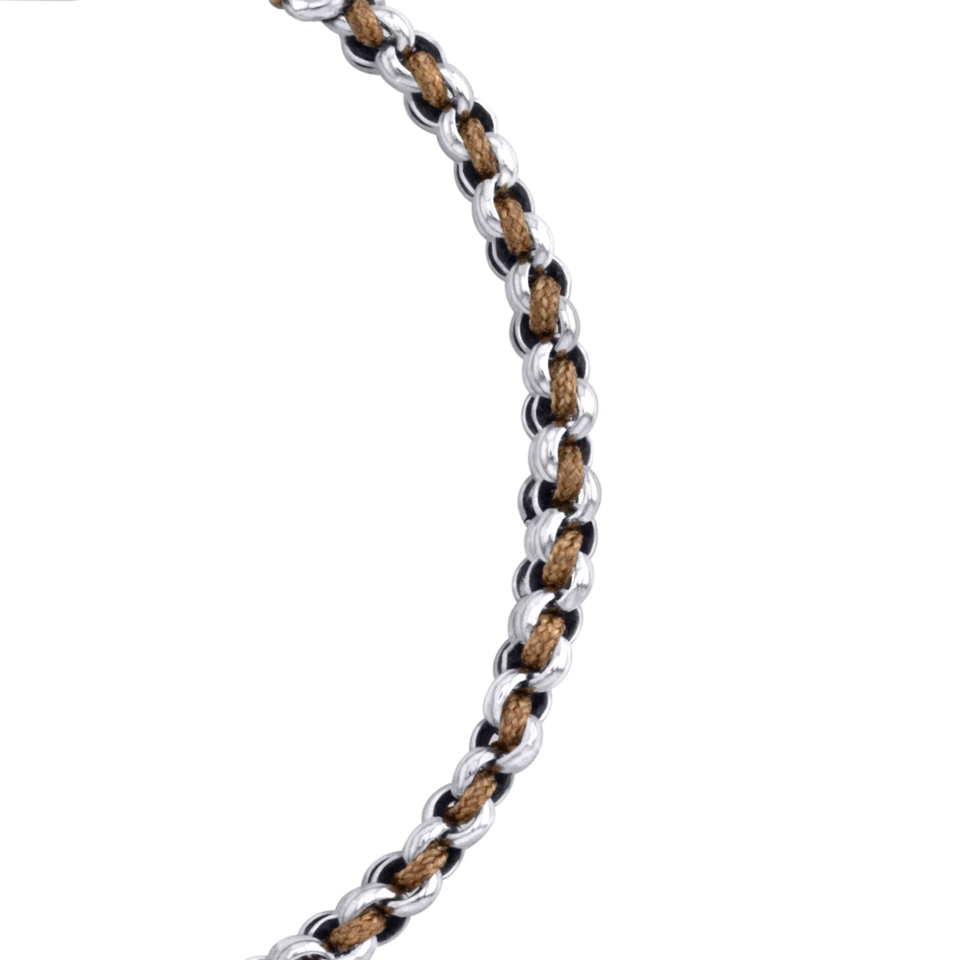 Pulsera En baño de rodio, Hilo de seda, Trenzado - Joyería y bisutería fina