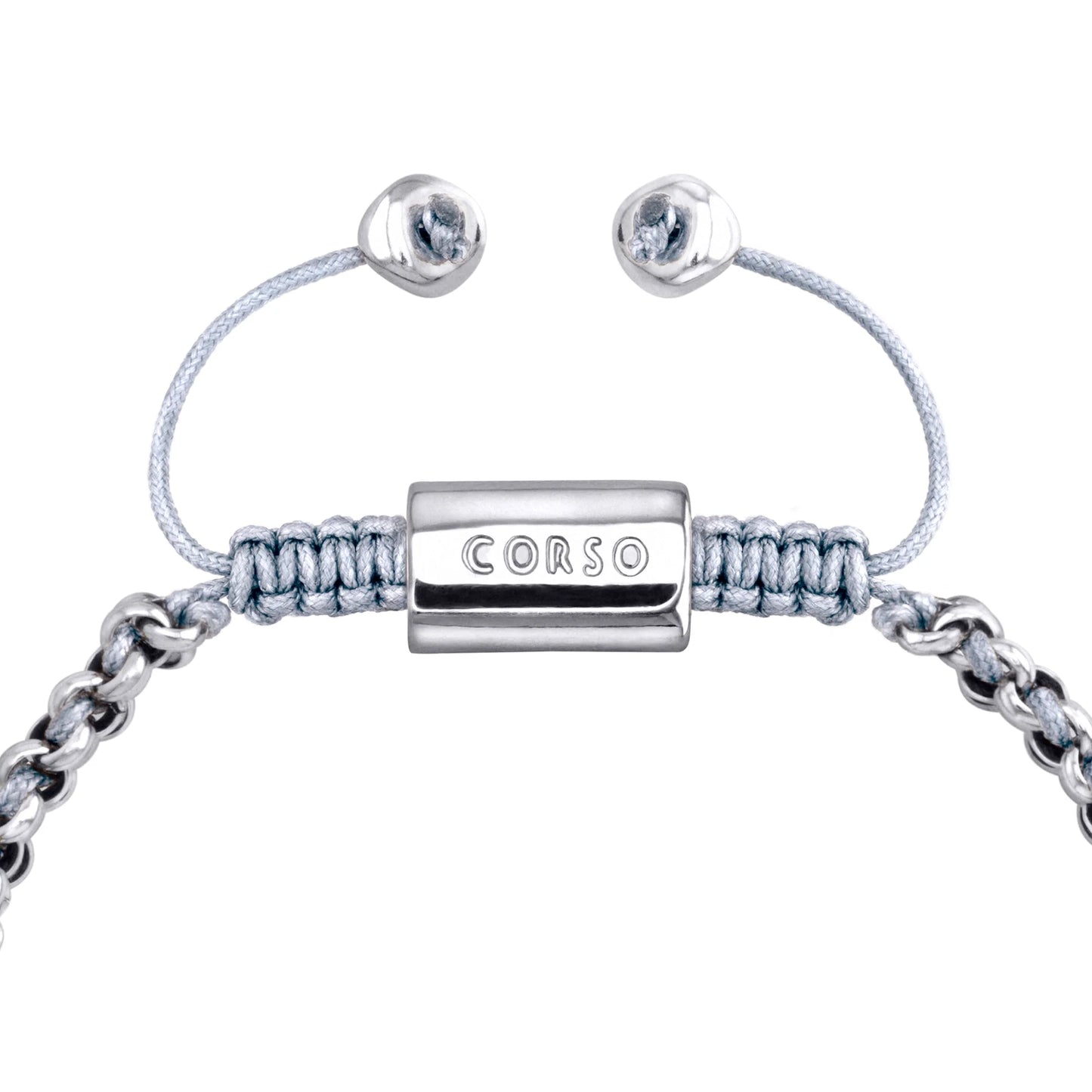 Pulsera En baño de rodio, Hilo de seda, Trenzado - Joyería y bisutería fina