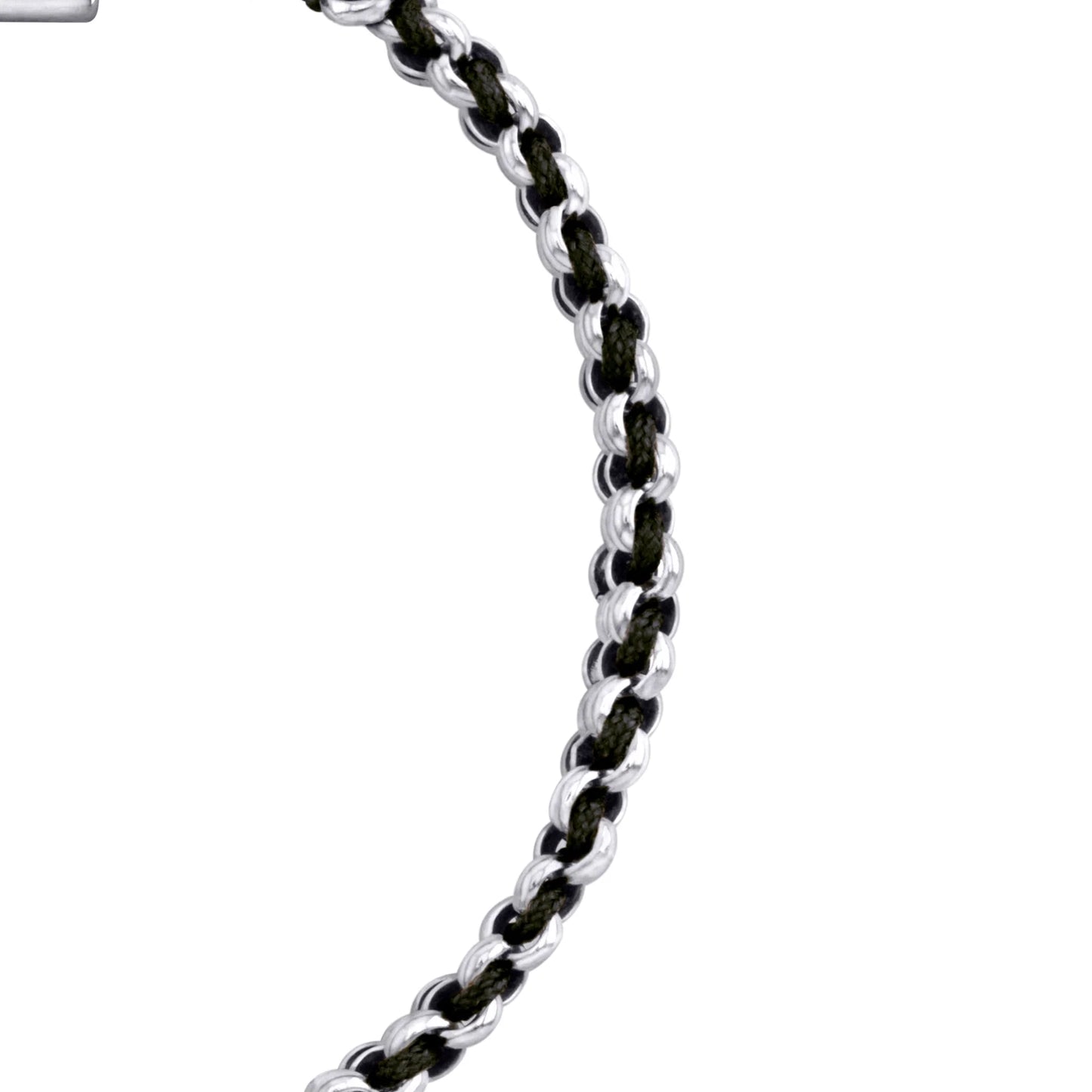 Pulsera En baño de rodio, Hilo de seda, Trenzado - Joyería y bisutería fina