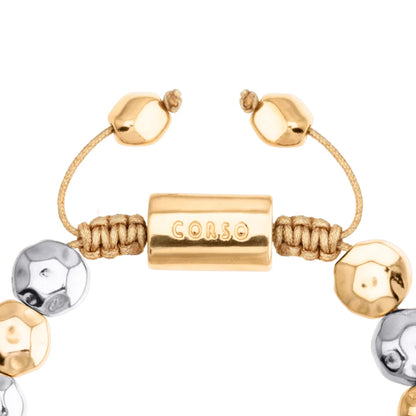 Pulsera con lunetas en baño de Oro 22K y rodio, Ajustable - Joyería y bisutería fina