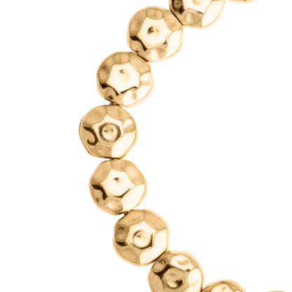 Pulsera ajustable con lunetas facetadas y placa central con insignia bañada en oro 22K - Joyería y bisutería fina
