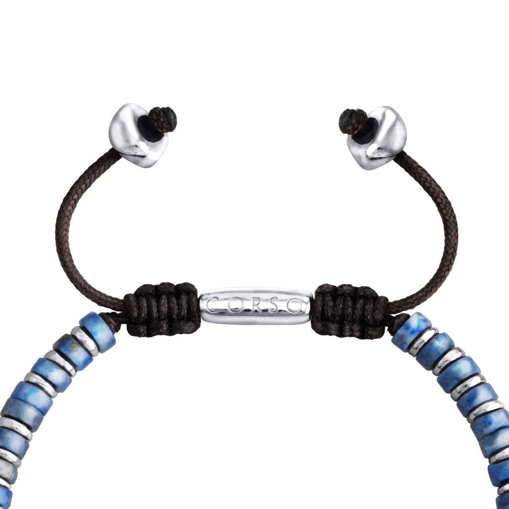 Pulsera con rondeles de piedra de 4mm con mini donas en baño de rodio - Joyería y bisutería fina