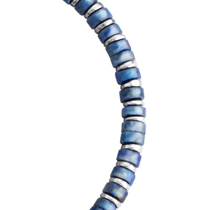Pulsera con rondeles de piedra de 4mm con mini donas en baño de rodio - Joyería y bisutería fina