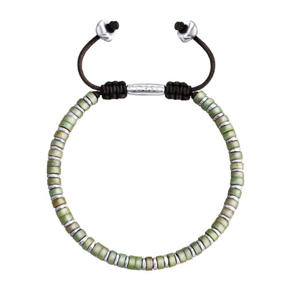 Pulsera con rondeles de piedra de 4mm con mini donas en baño de rodio - Joyería y bisutería fina