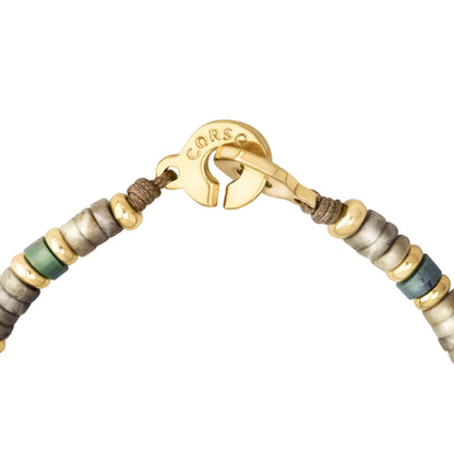 Pulsera baño de Oro 22K, rondeles de piedras naturales - Joyería y bisutería fina