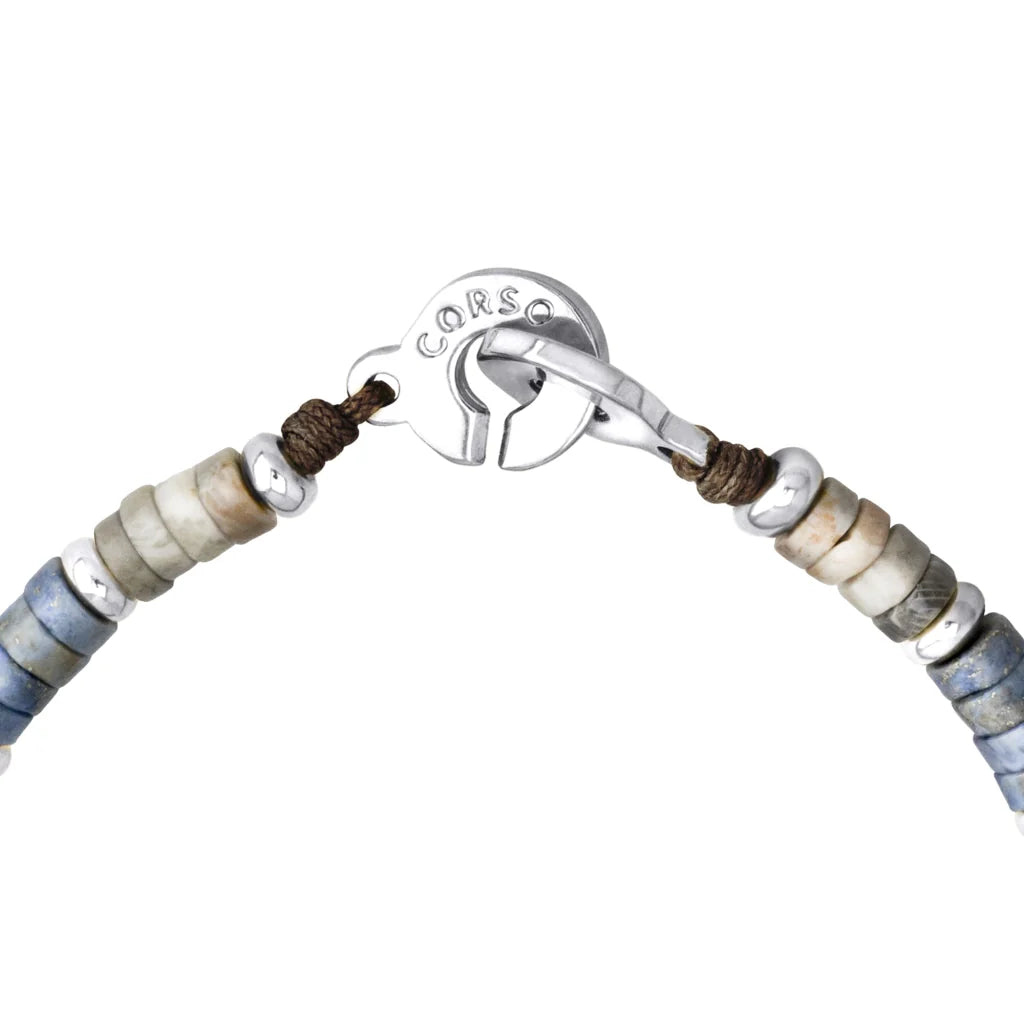 Pulsera baño de rodio, rondeles de piedras naturales - Joyería y bisutería fina