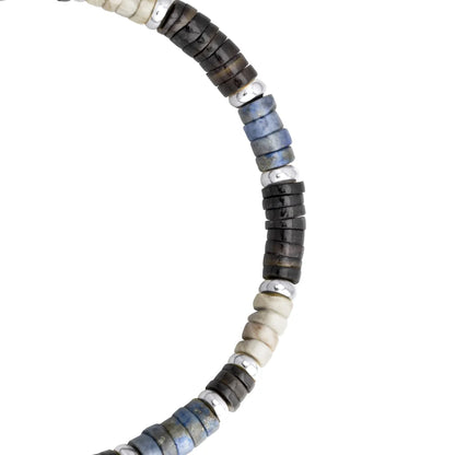 Pulsera baño de rodio, rondeles de piedras naturales - Joyería y bisutería fina