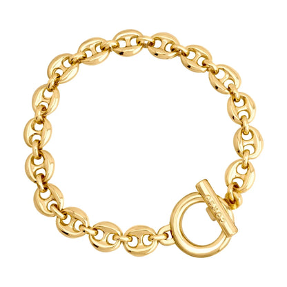 Pulsera de eslabones con broche omega en baño de oro 22K - Joyería y bisutería fina