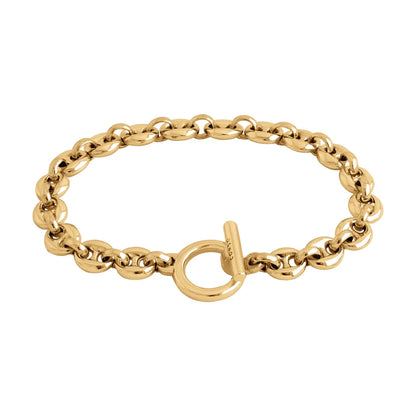 Pulsera de eslabones con broche omega en baño de oro 22K - Joyería y bisutería fina
