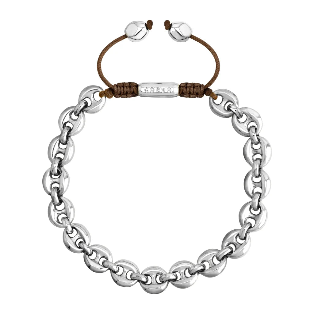Pulsera de eslabones en baño de Rodio - Joyería y bisutería fina
