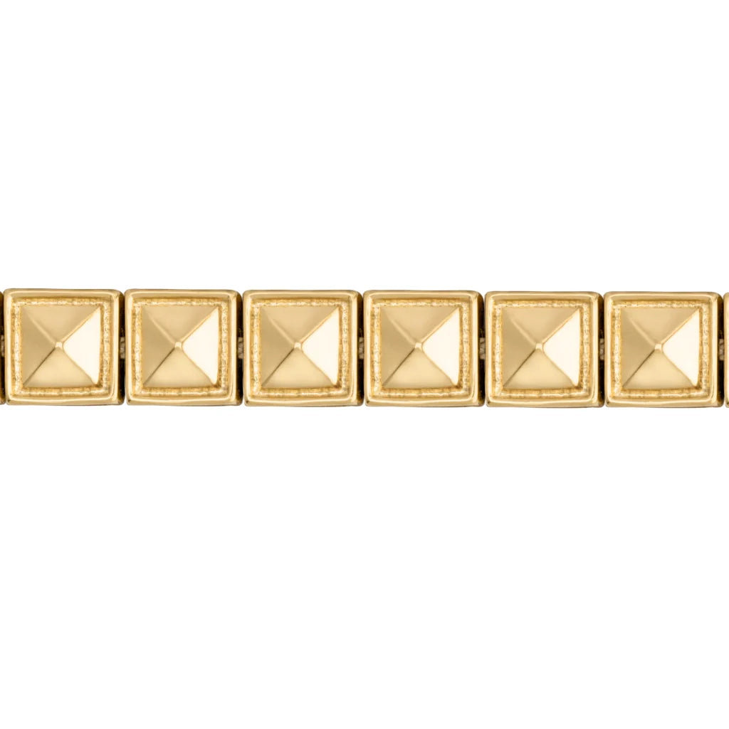 Pulsera Baño de Oro 22K, Oro Rosa 22K, Rodio, Cuentas geométricas - Joyería y bisutería fina