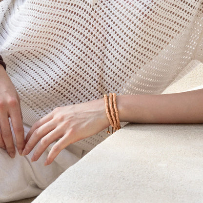 Pulsera Baño de Oro 22K, Oro Rosa 22K, Rodio, Rondeles apilados - Joyería y bisutería fina