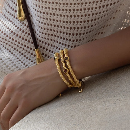 Pulsera Bañado en Oro 22K, Piedras naturales - Joyería y bisutería fina