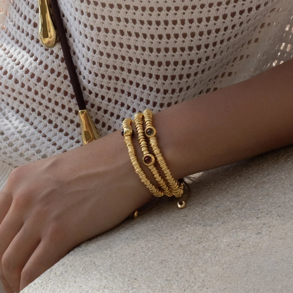 Pulsera Bañado en Oro 22K, Piedras naturales - Joyería y bisutería fina