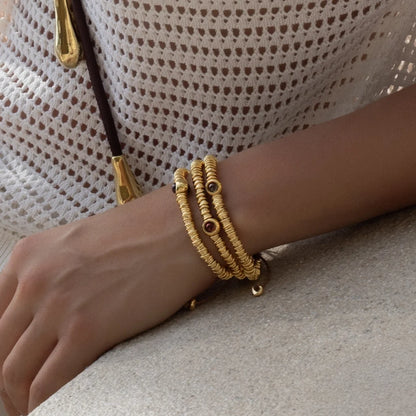 Pulsera Bañado en Oro 22K, Piedras naturales - Joyería y bisutería fina