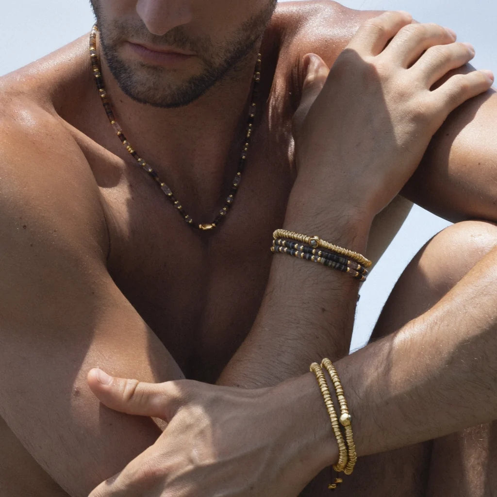 Pulsera Bañado en Oro 22K, Piedras naturales - Joyería y bisutería fina