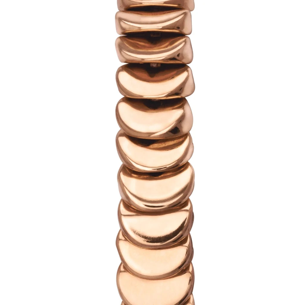 Pulsera ajustable con hilo de seda, con lunas y placa insignia Corso en baño de oro rosa 22K - Joyería y bisutería fina