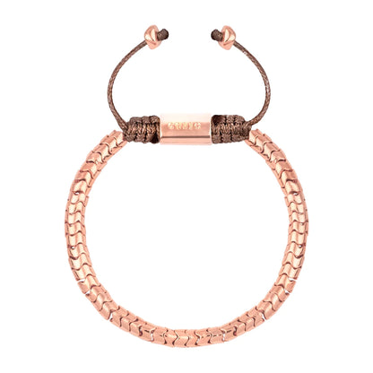 Pulsera ajustable con hilo de seda, diseño escamas articuladas y broche bañado en oro rosa 22K - Joyería y bisutería fina