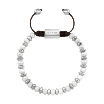 Pulsera ajustable en baño de oro 22K, oro rosa 22K o rodio, con perlas japonesas de 5mm - Joyería y bisutería fina
